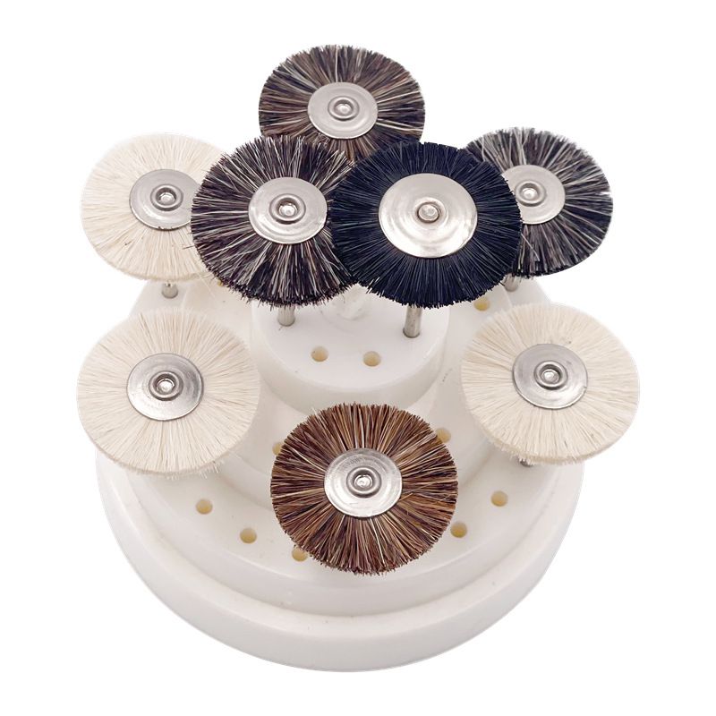 廠家供應牙科技工帶柄鬃刷 拋光輪黑棕刷 齒科工廠材料